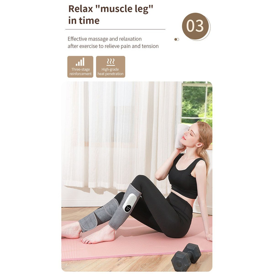 1 Pack Leg Massager for Pressure Relief, Calf Air Compression Massager with 3 Intensities and 3 Modes, Easy to Use, Muscle Relaxation, Grey product image
