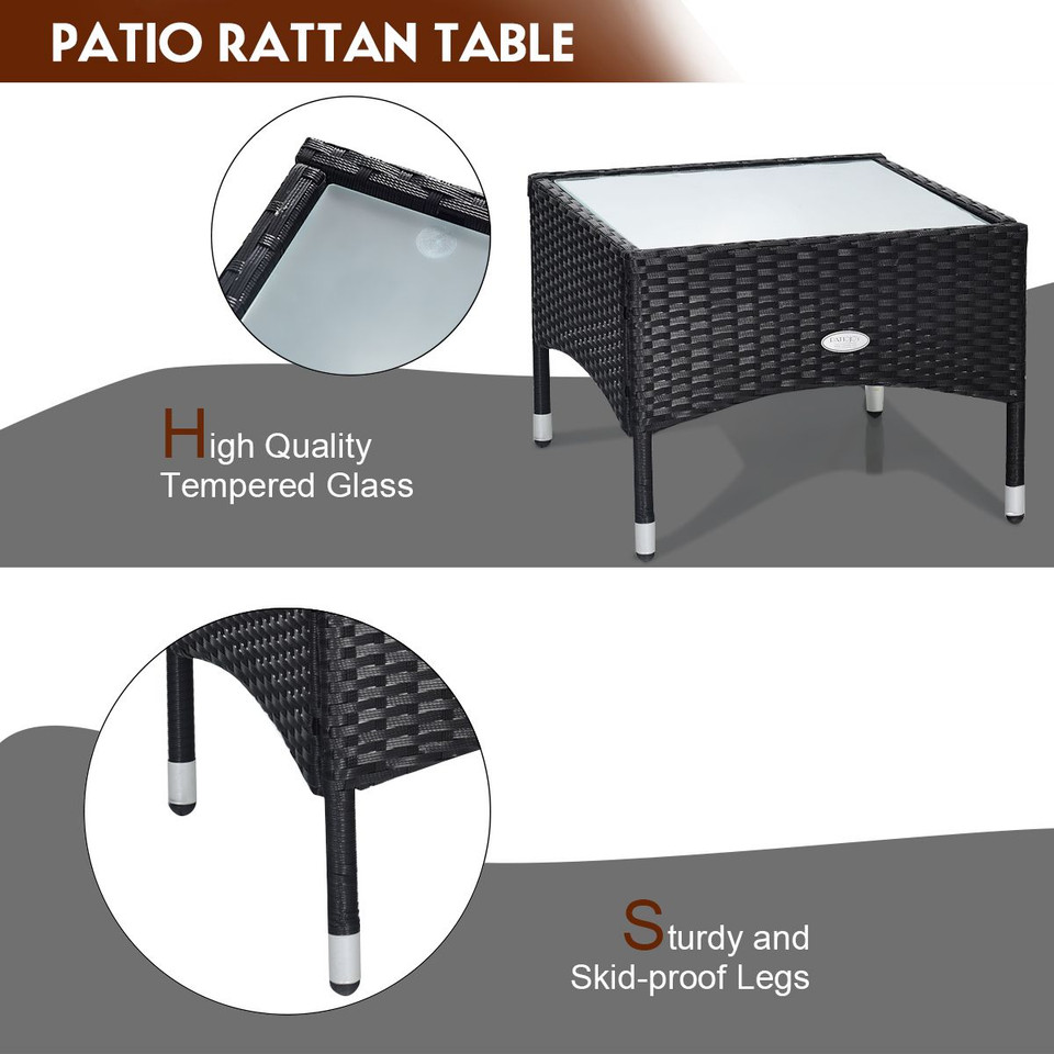 3-Piece Patio Rattan Furniture Set with Coffee Table product image