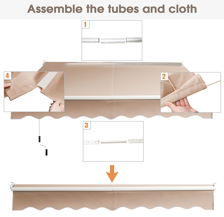 Retractable 10' x  8' Crank Handle Patio Awning product image