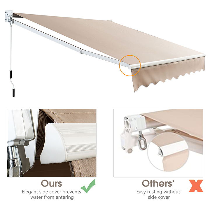 Retractable 10' x  8' Crank Handle Patio Awning product image