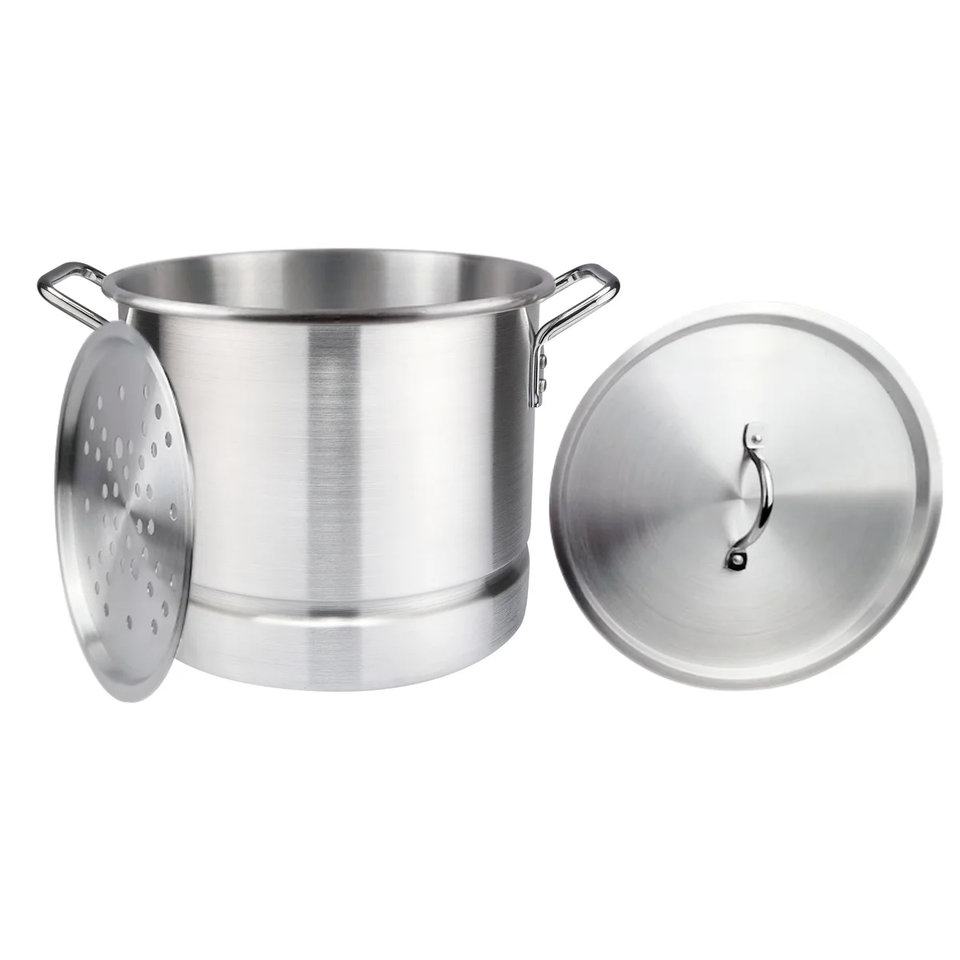 6-Piece Aluminum Stock Pot Set with Lid and Steamer Insert product image