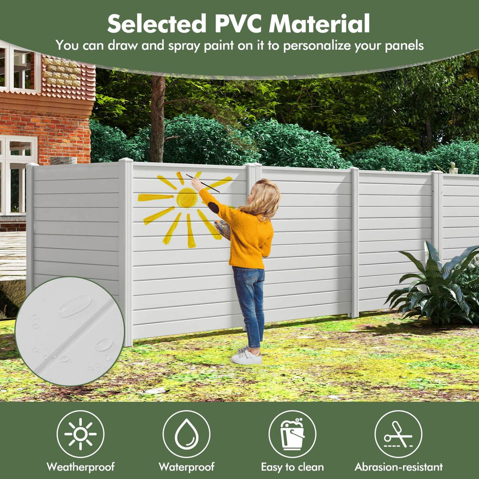 48"L x 48"H Outdoor Privacy Fence Panels with Metal Ground Stakes product image