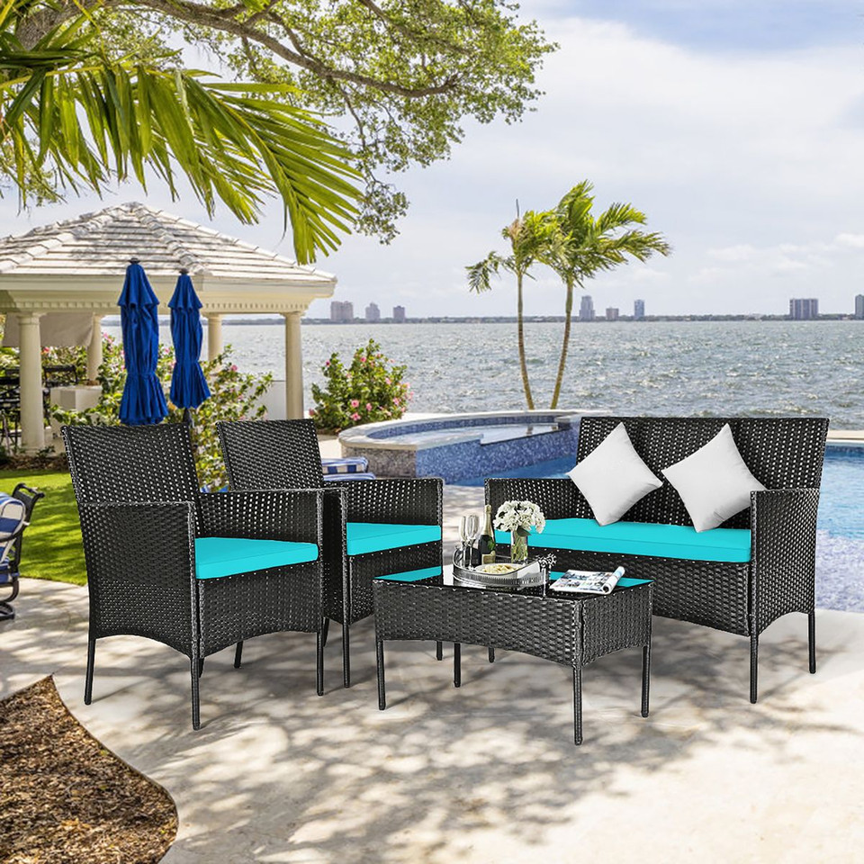 Rattan Outdoor 8-Piece Beige Cushion Patio Set product image