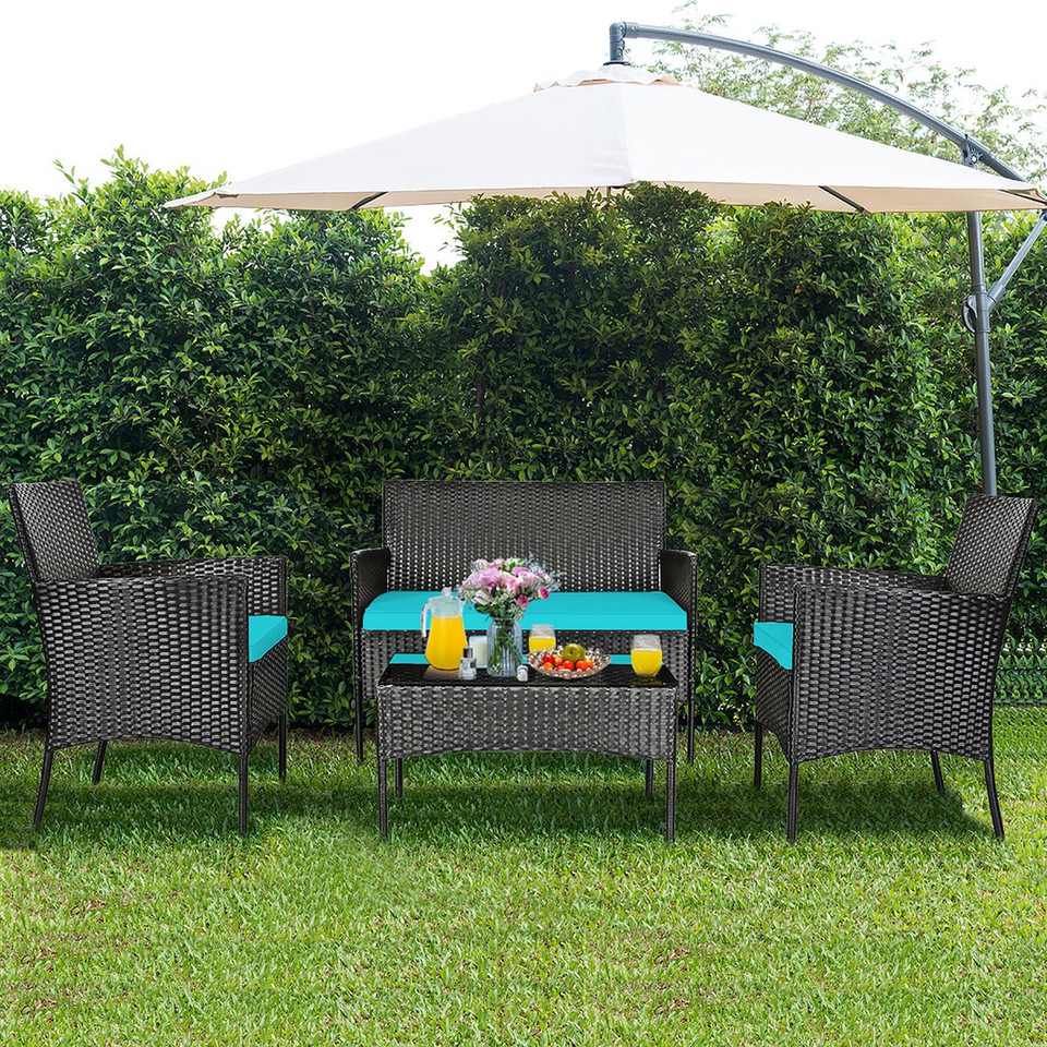 Rattan Outdoor 8-Piece Beige Cushion Patio Set product image