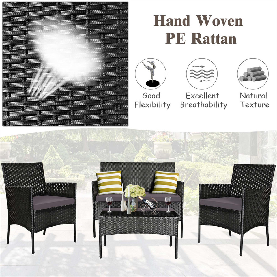 Rattan Outdoor 8-Piece Beige Cushion Patio Set product image