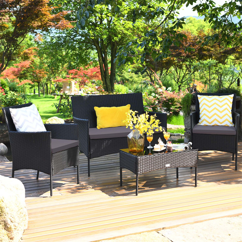 Rattan Outdoor 8-Piece Beige Cushion Patio Set product image
