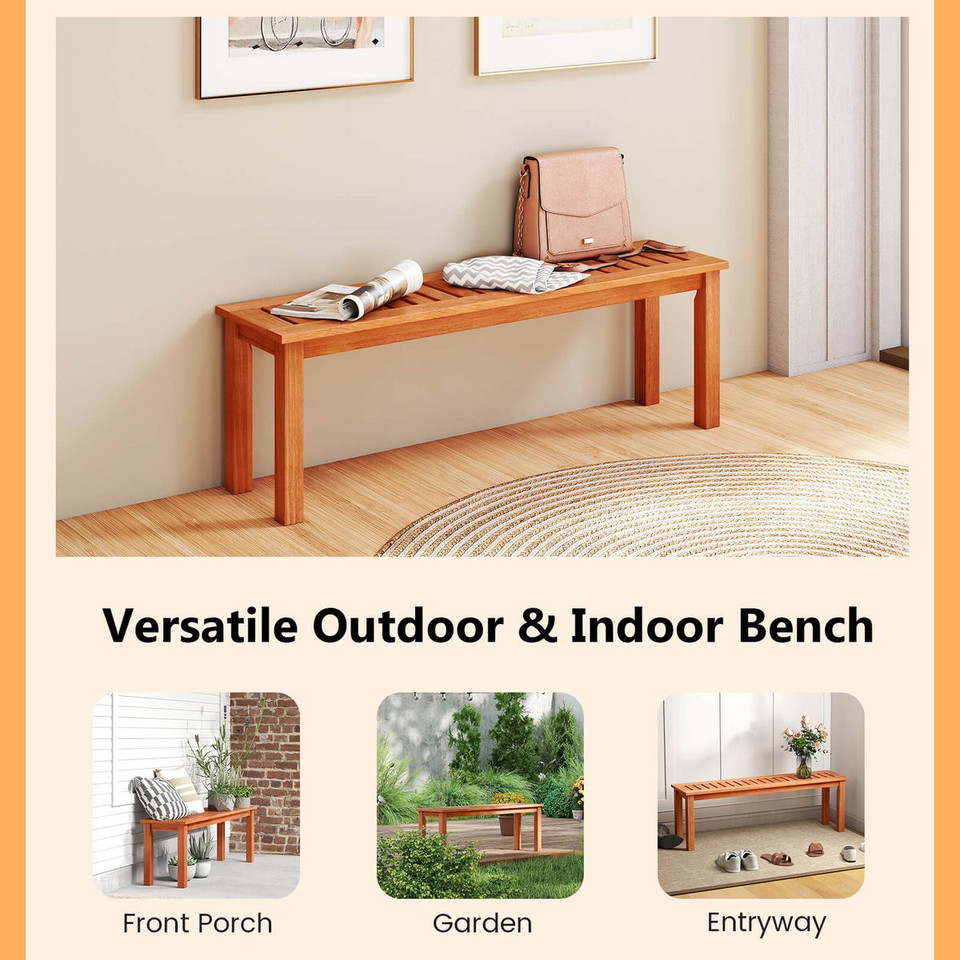 47" Slatted Patio Wood Bench  product image