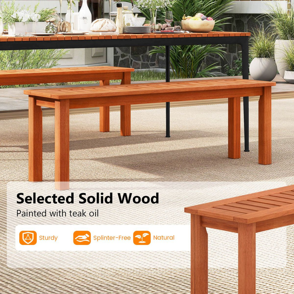 47" Slatted Patio Wood Bench  product image