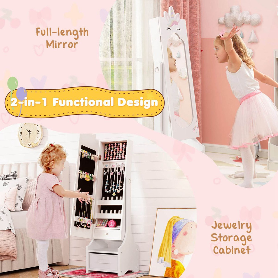 Kids Jewelry Cabinet with Full-Length Mirror  product image