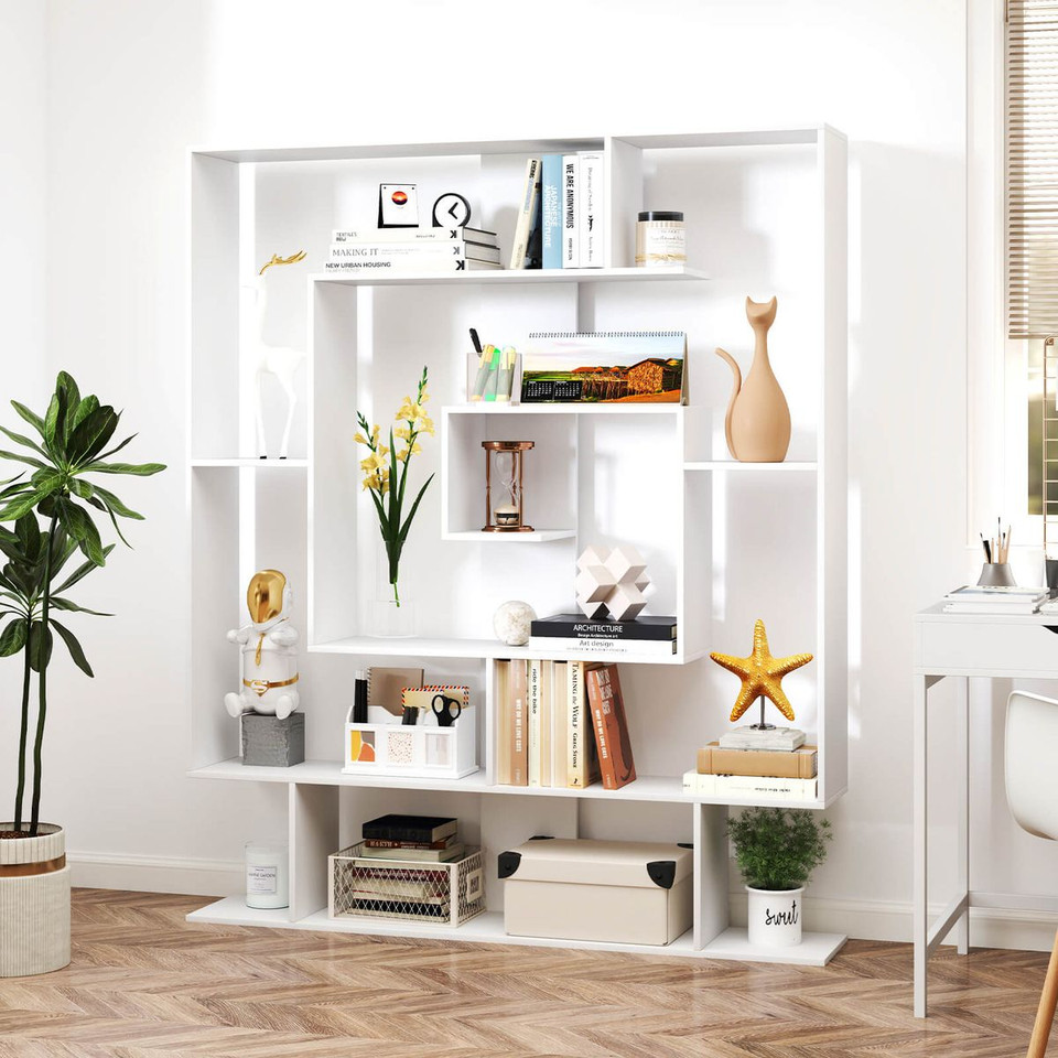 7-Tier Mid-Century Geometric Bookcase  product image