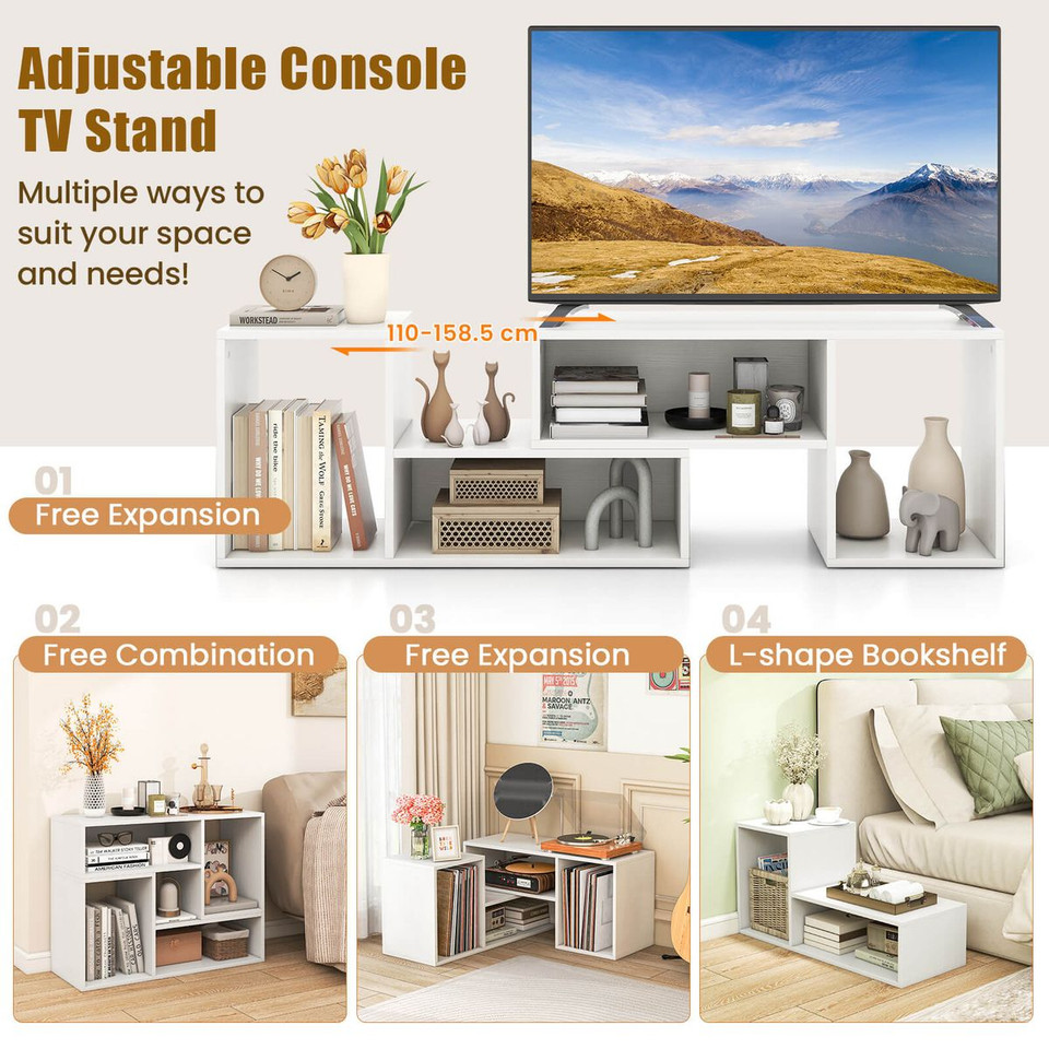 2-Piece Adjustable TV Stand with Storage Cubes  product image