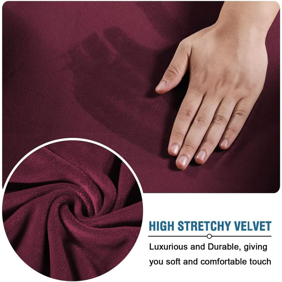 Rich Floral Pattern Velvet Stretch Slipcovers product image