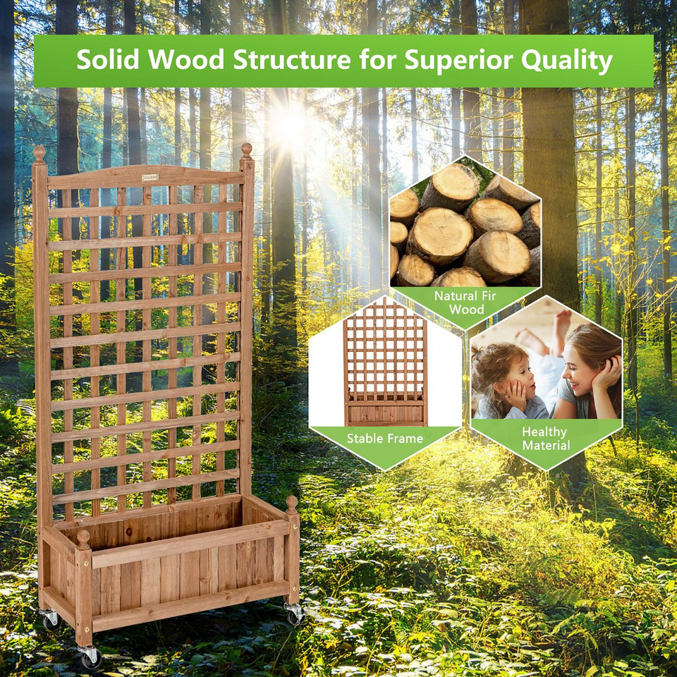50" Wood Planter Box  with Trellis  product image