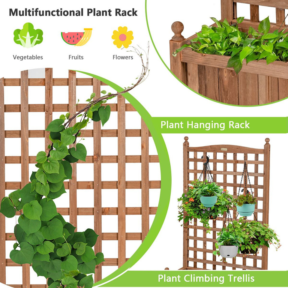 50" Wood Planter Box  with Trellis  product image
