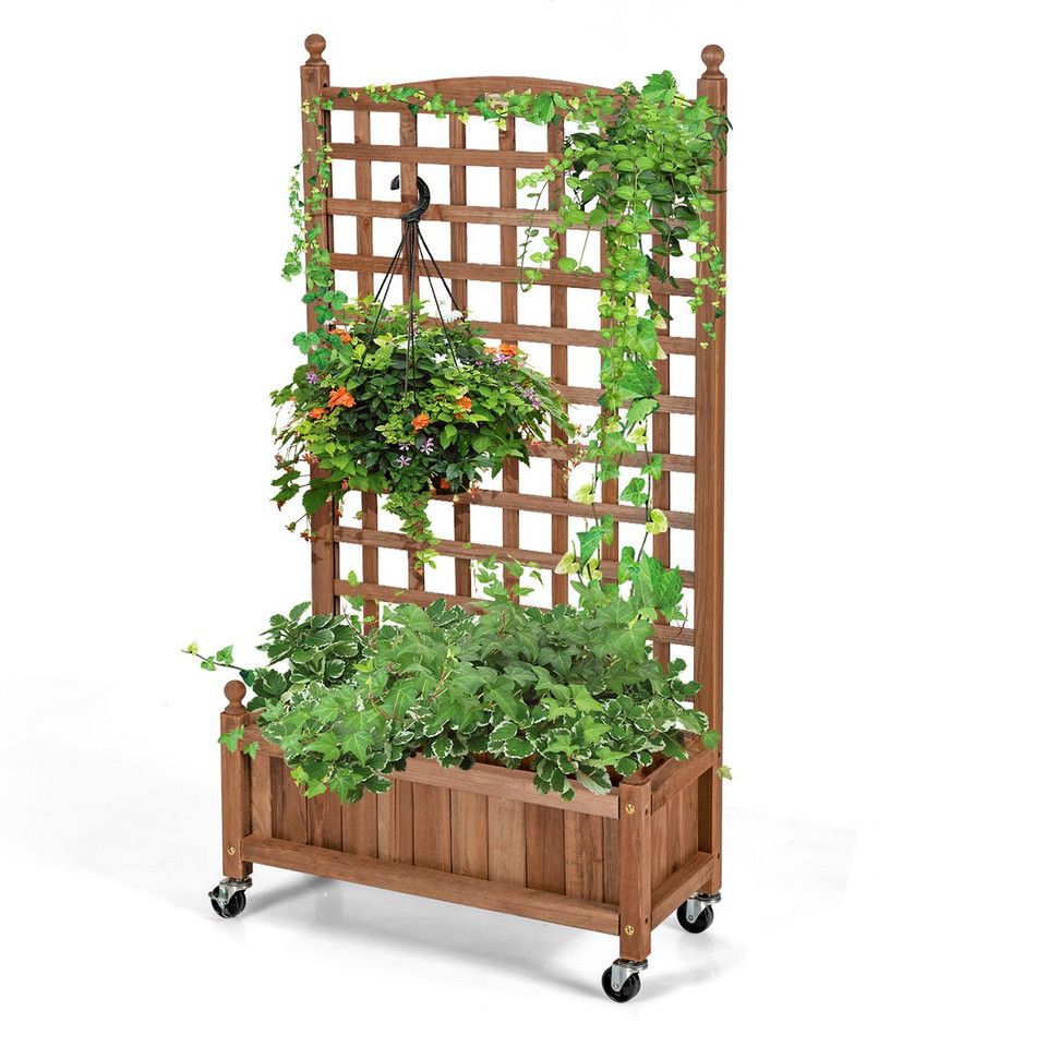 50" Wood Planter Box  with Trellis  product image