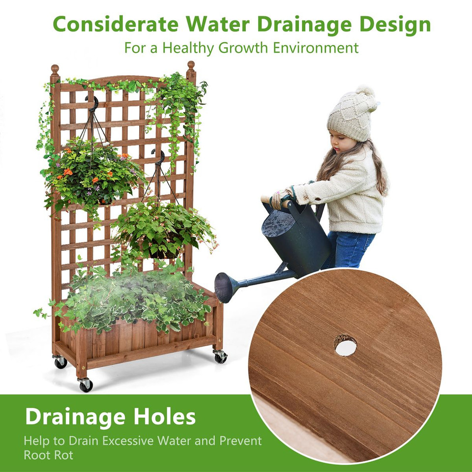 50" Wood Planter Box  with Trellis  product image