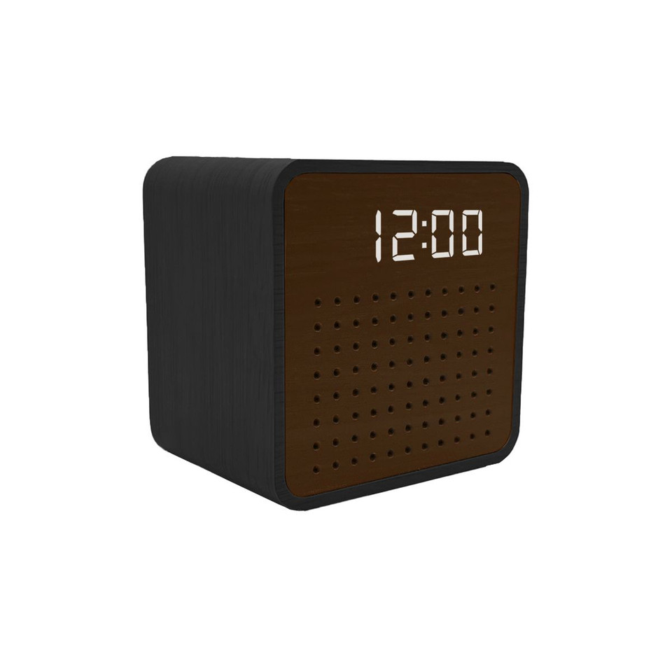 Retro Mini Wooden Bluetooth Speaker with Alarm Clock and Sound Activation product image