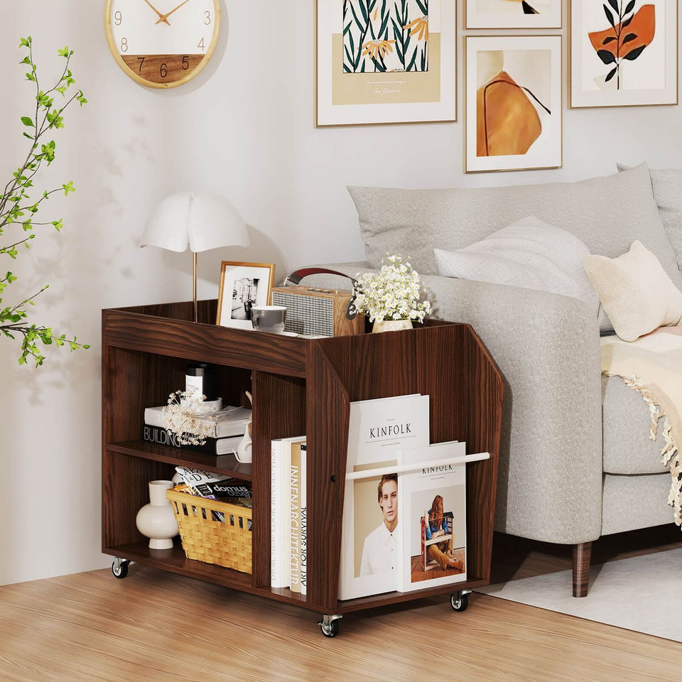 3-Tier Rolling Side End Table product image