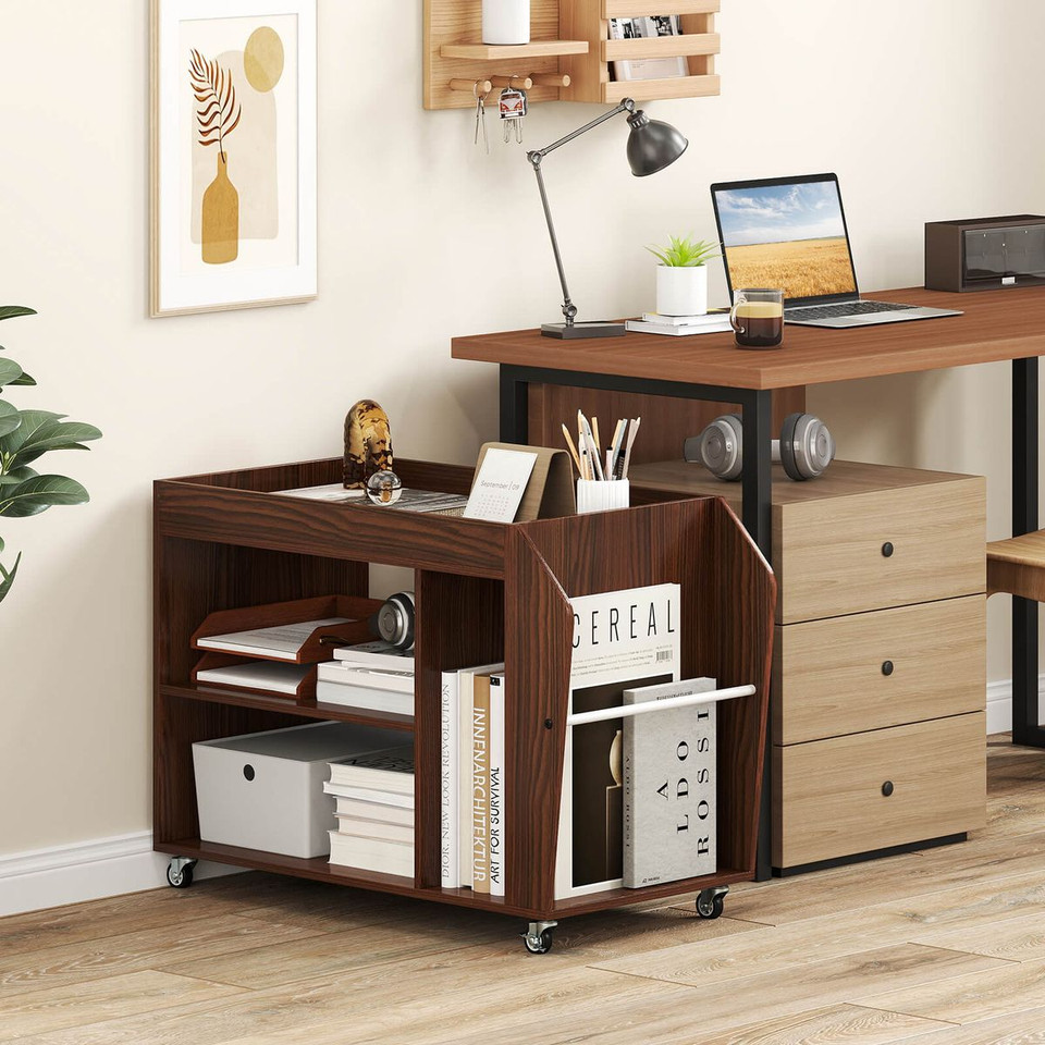 3-Tier Rolling Side End Table product image