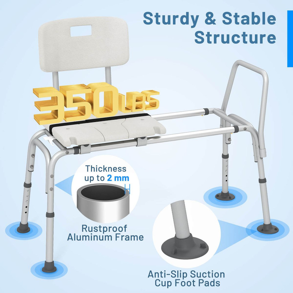 Sliding Tub Transfer Bench with Extra-Wide Seat product image