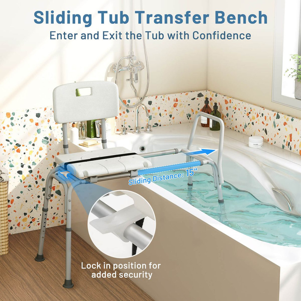 Sliding Tub Transfer Bench with Extra-Wide Seat product image