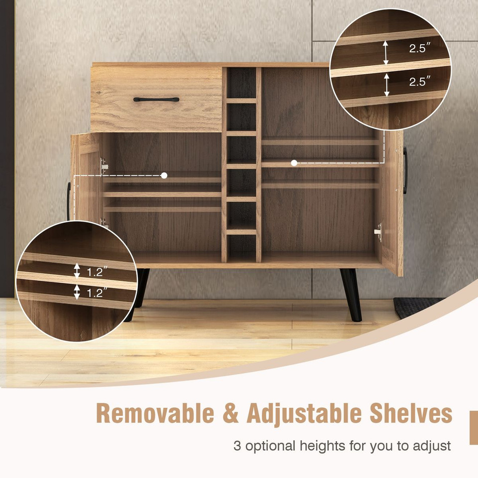 2-Door Wine Bar Cabinet with Drawer product image