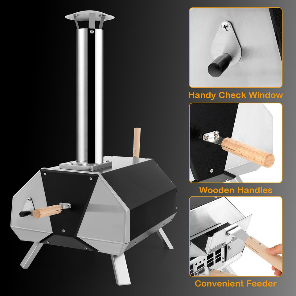 12" Outdoor Pizza Oven with Folding Legs and Removable Chimney product image