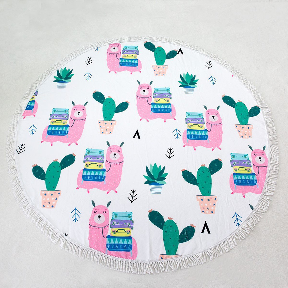 Round 61" Diameter Fringed Beach Towels product image