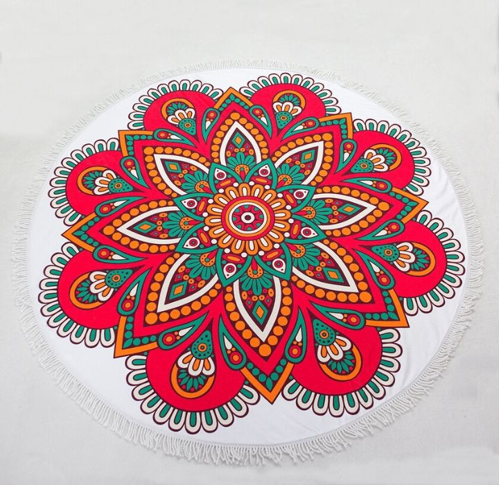 Round 61" Diameter Fringed Beach Towels product image