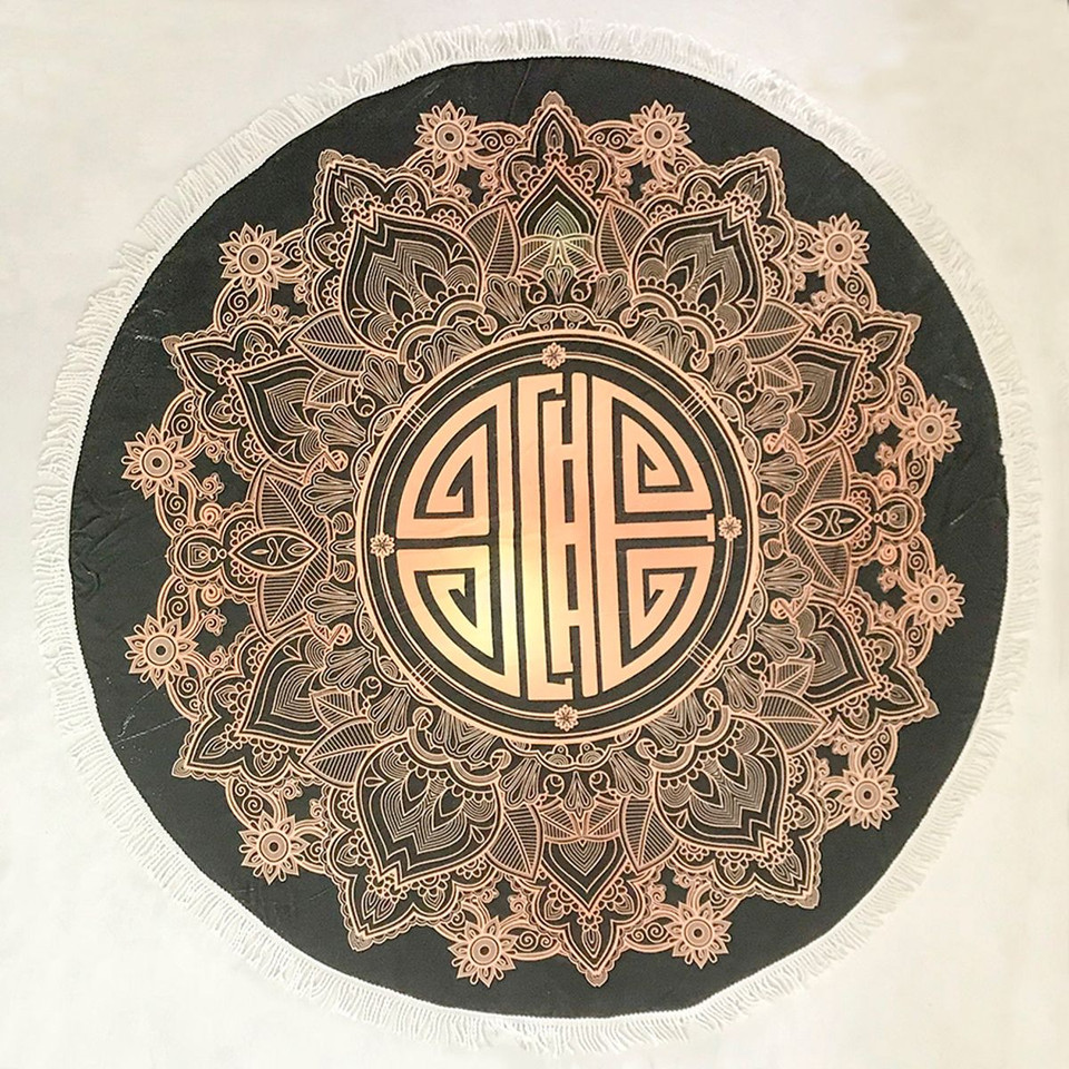 Round 61" Diameter Fringed Beach Towels product image