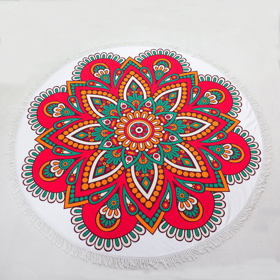 Round 61" Diameter Fringed Beach Towels product image