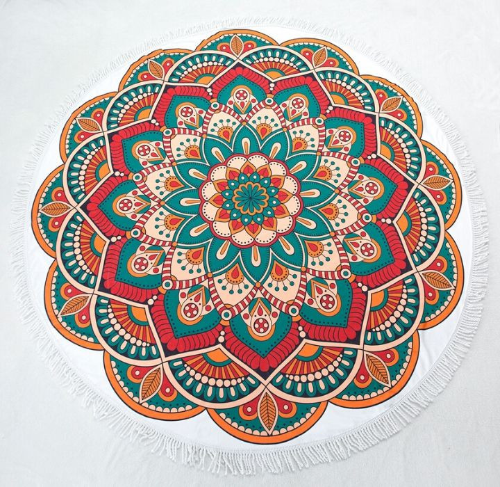 Round 61" Diameter Fringed Beach Towels product image