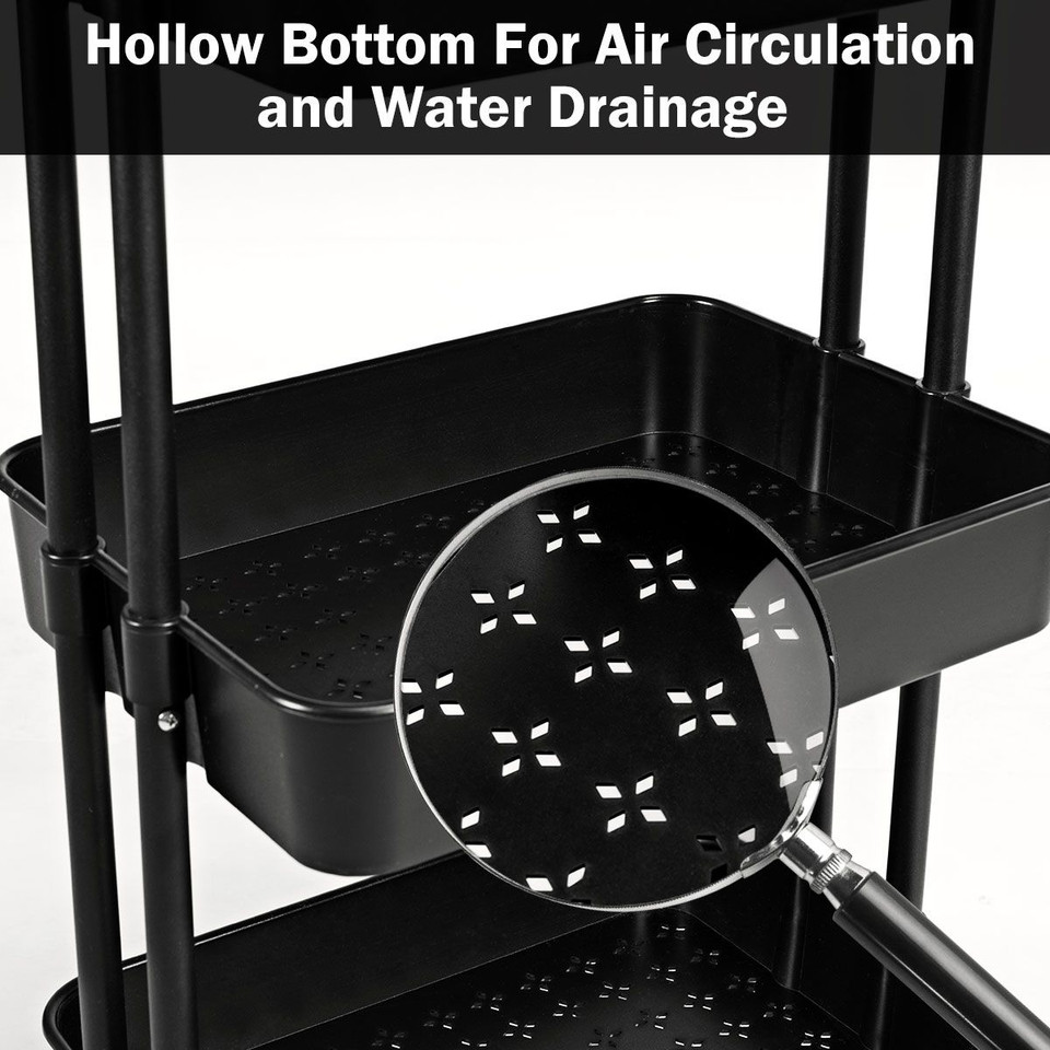 3-Tier Utility Cart Storage Rolling Cart with Casters product image