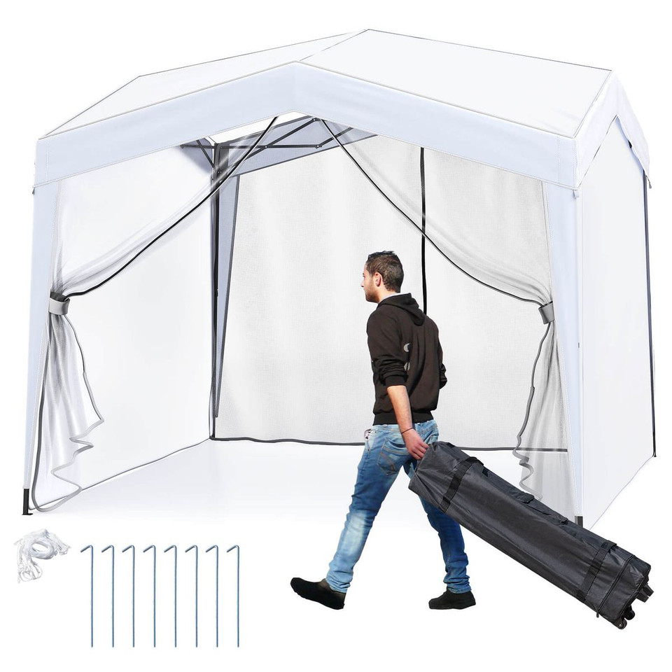10 x 10-foot Pop-up Canopy with Sidewalls and Mesh Screen product image
