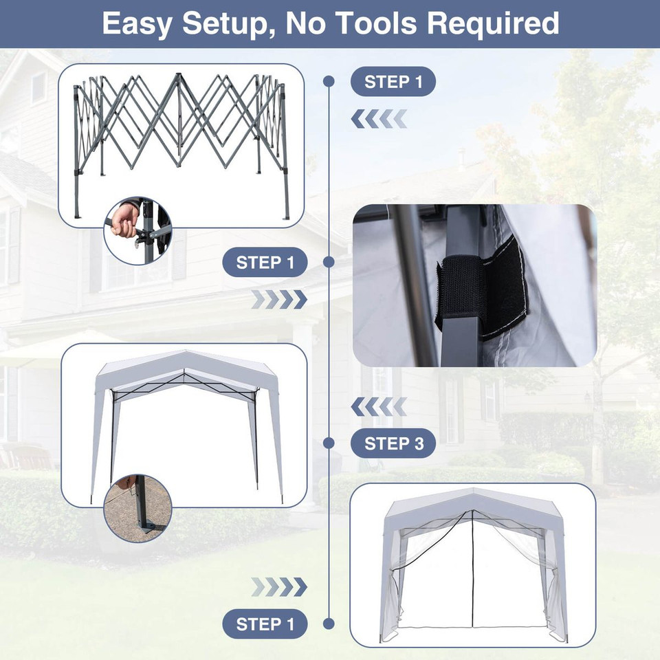 10 x 10-foot Pop-up Canopy with Sidewalls and Mesh Screen product image