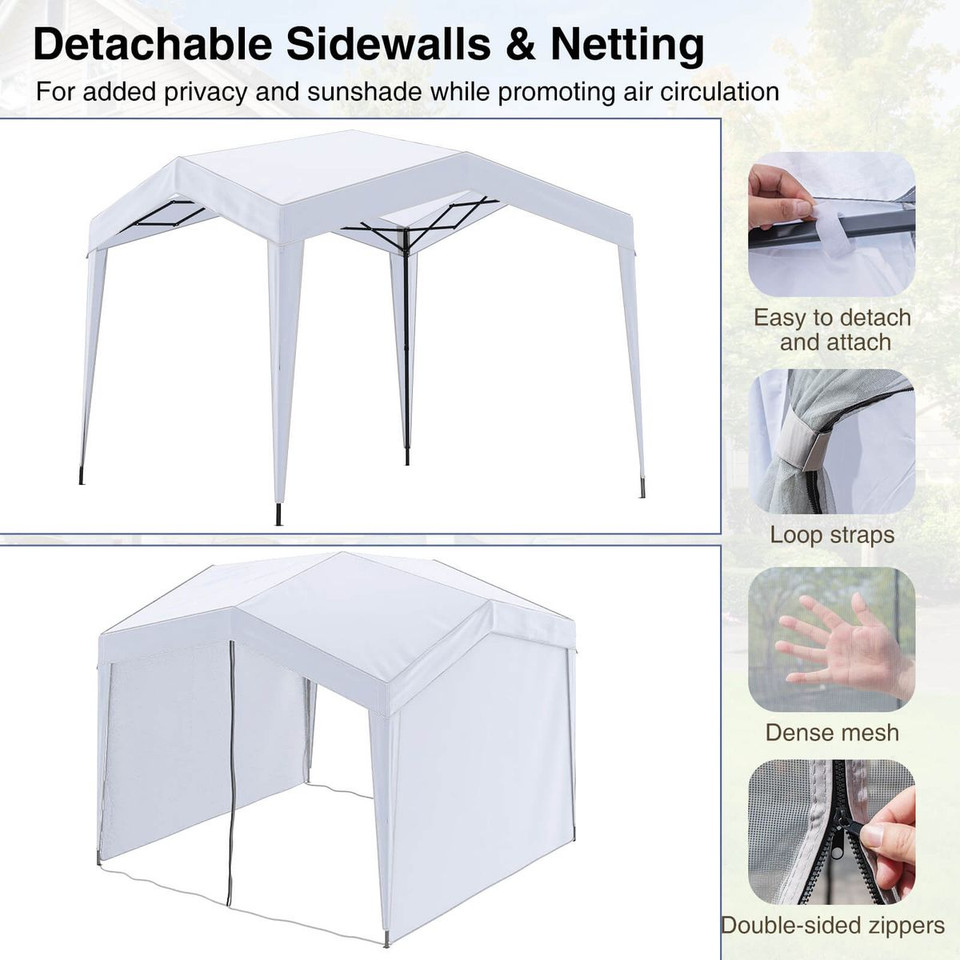 10 x 10-foot Pop-up Canopy with Sidewalls and Mesh Screen product image