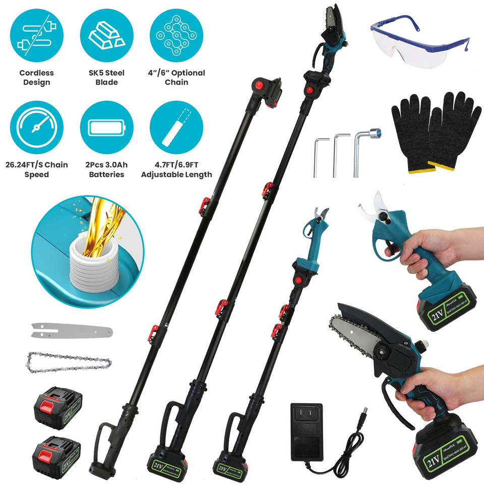 4-in-1 Extendable Pole Saw and Pruner Set product image
