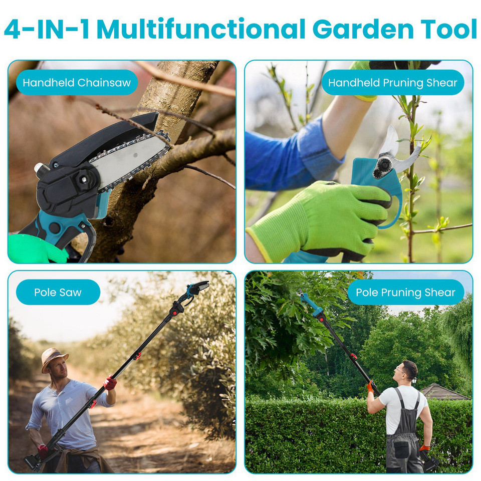 4-in-1 Extendable Pole Saw and Pruner Set product image