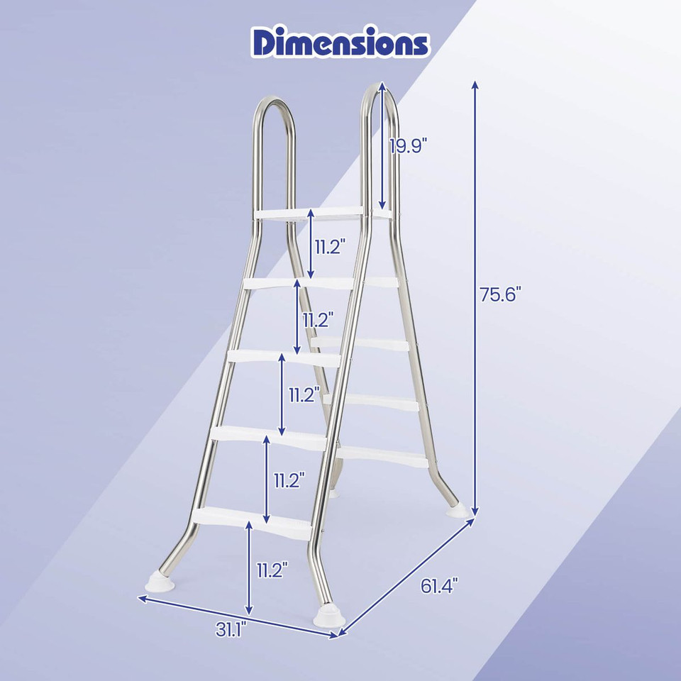 75.6" Above Ground Pool Ladder with Top Platform  product image