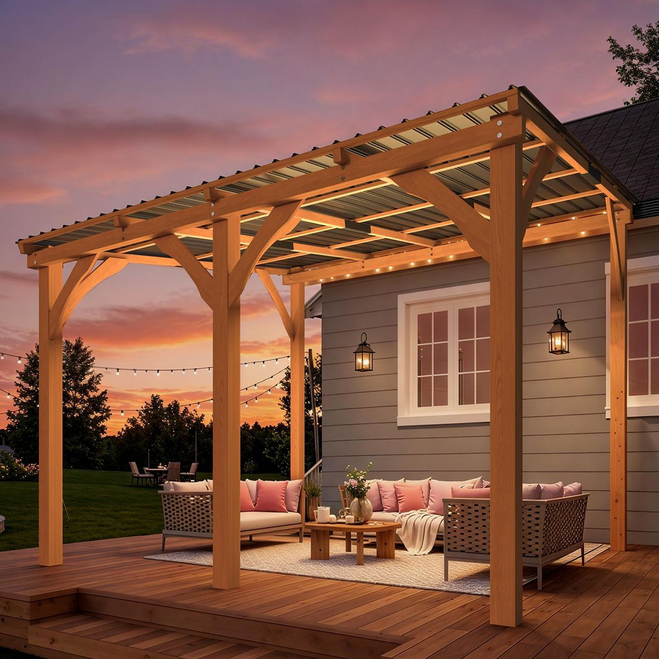 Outdoor Hardtop Cedar Pergola Clearance product image