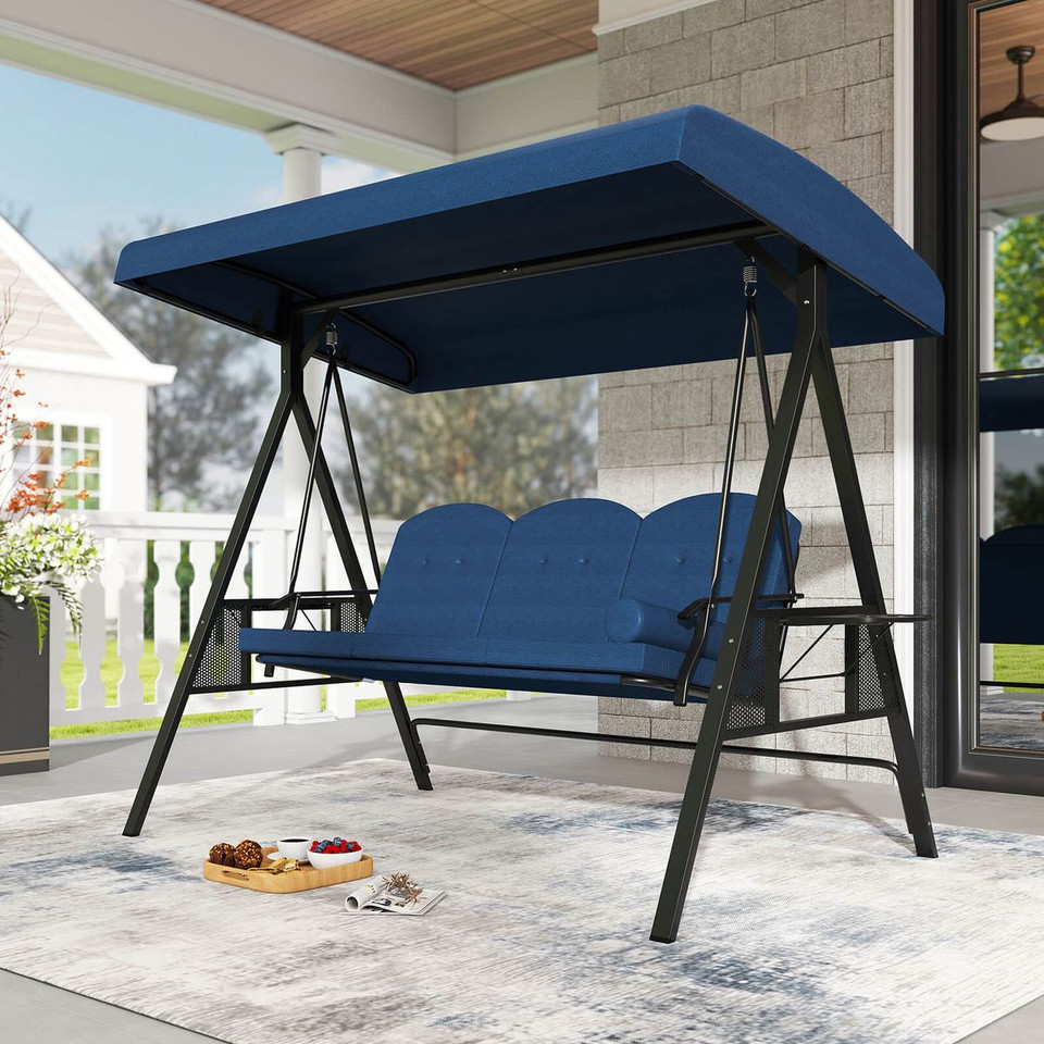 3-Seat Patio Swing with Adjustable Canopy product image