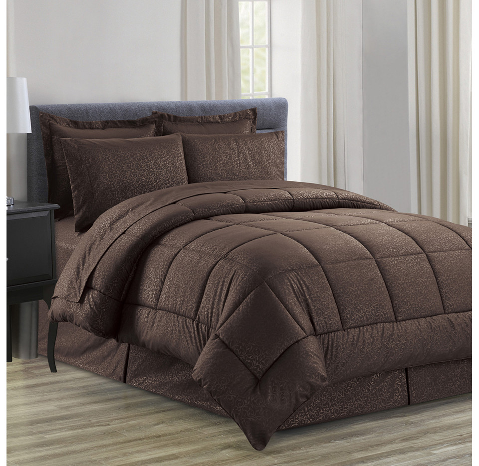 Manhattan Lights® 8-Piece Stripe or Vine Microfiber Bed-in-a-Bag product image