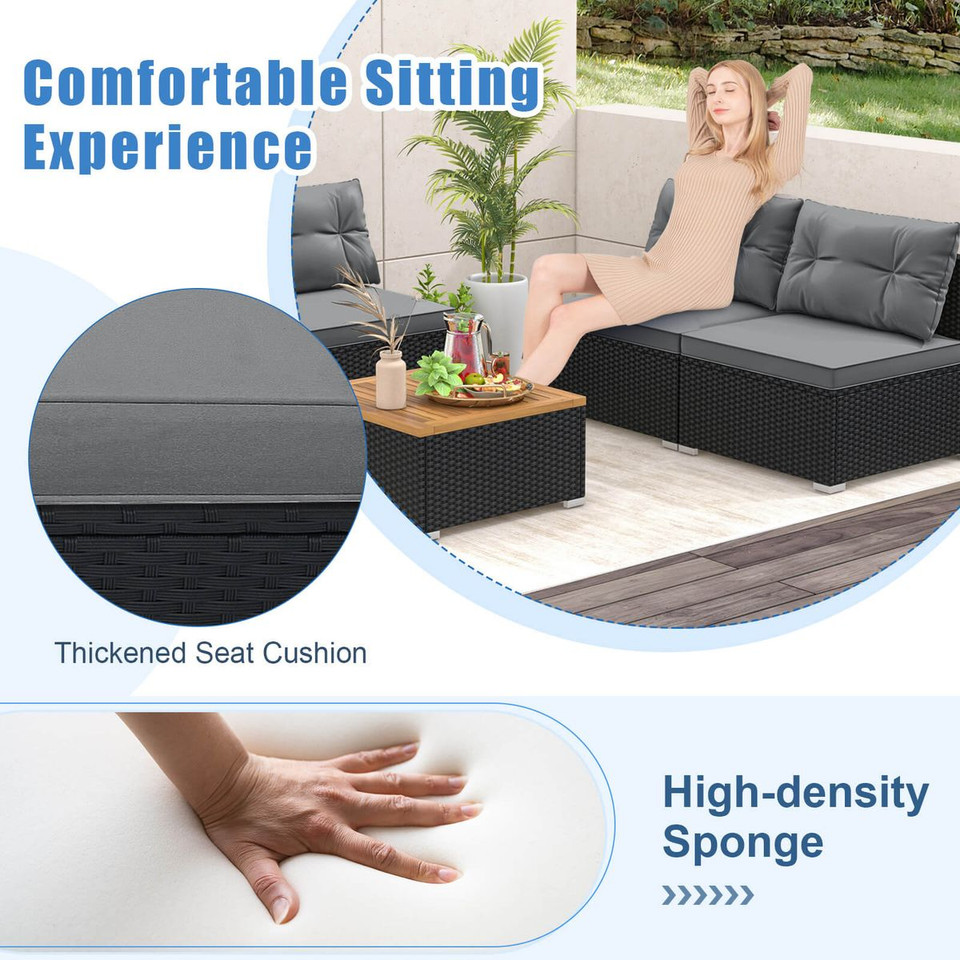 5-Piece Outdoor Furniture Set with Non-Slip Footpads product image