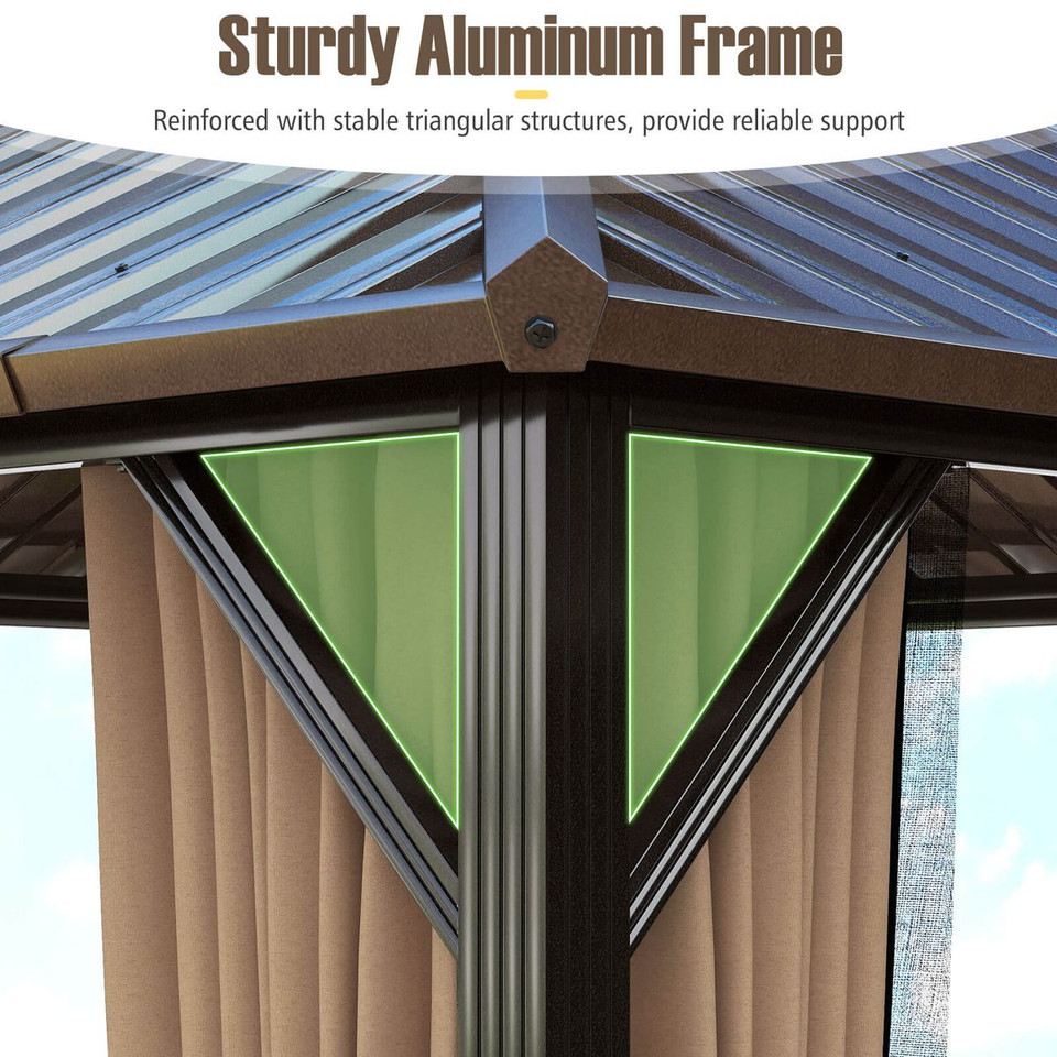Hardtop Gazebo with Double Sidewalls product image