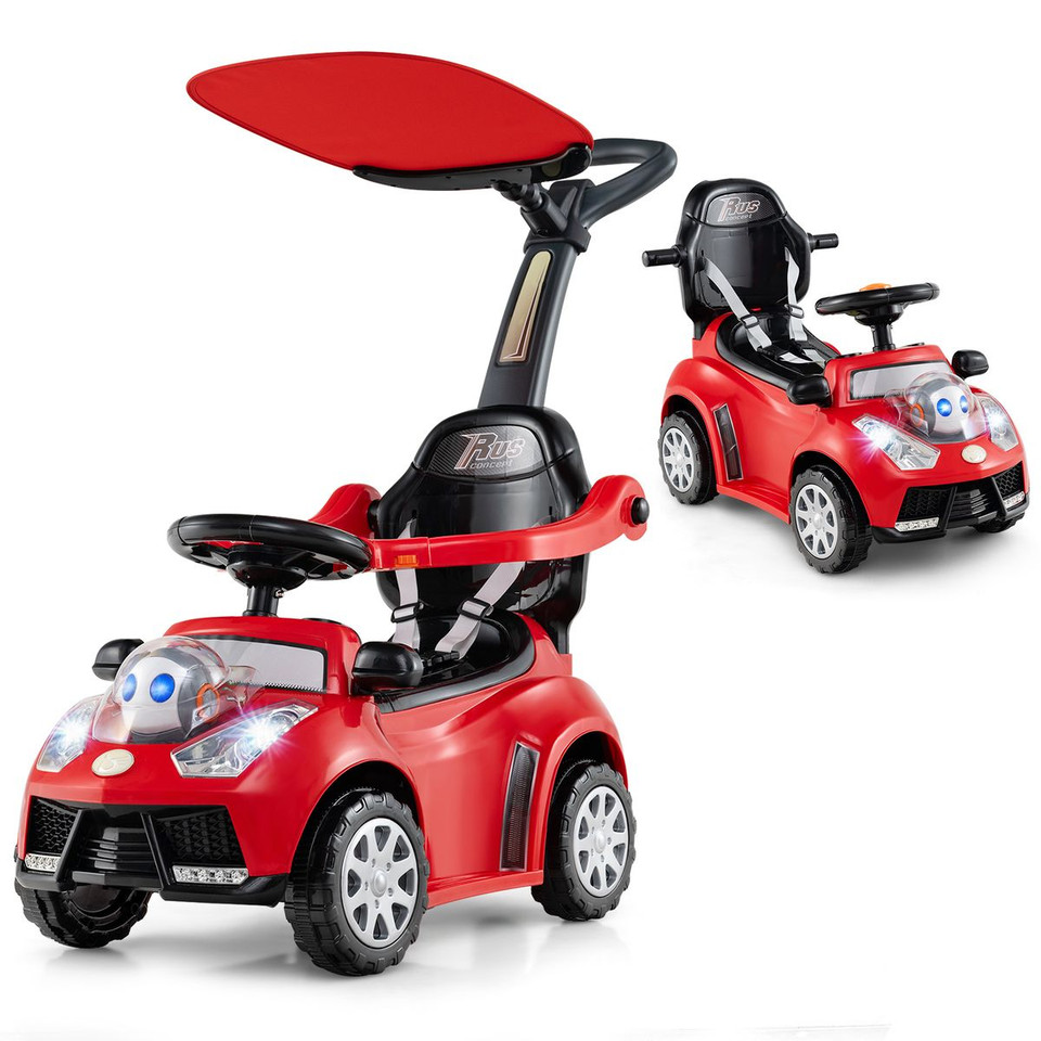 3-in-1 Push Car with Adjustable Canopy and Hidden Storage Space product image