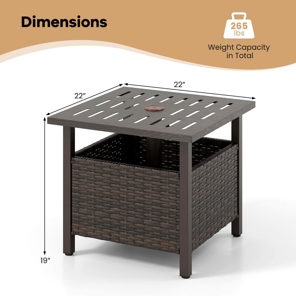 Outdoor Side Table with Umbrella Hole product image