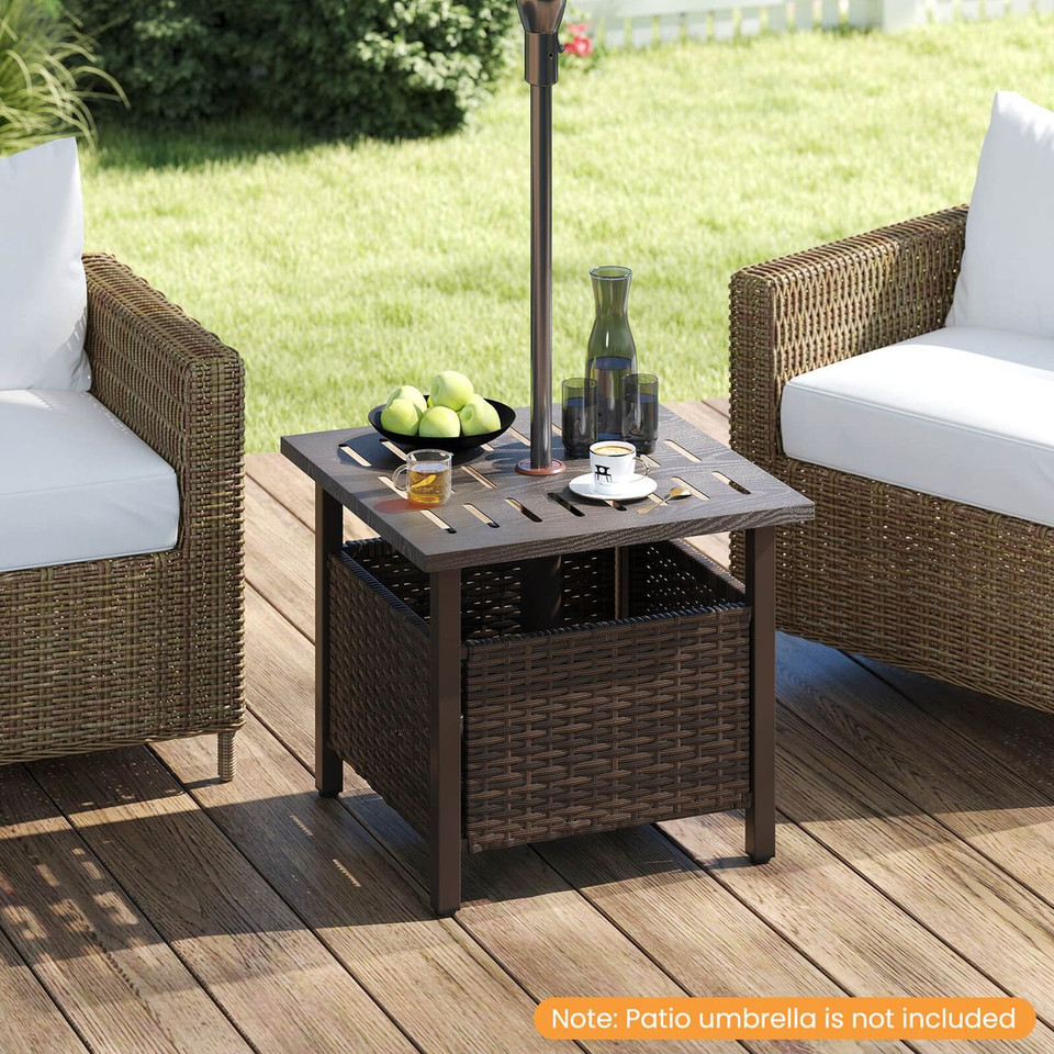 Outdoor Side Table with Umbrella Hole product image