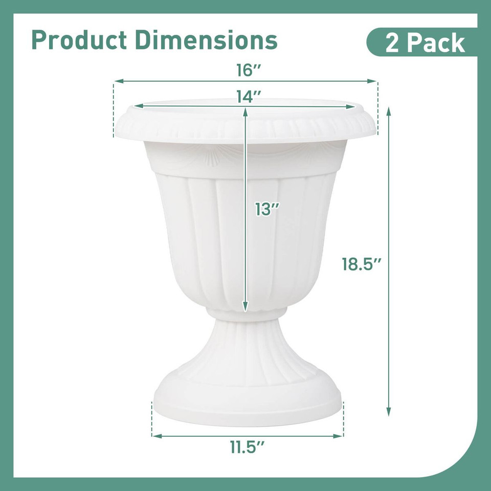 18" Tall Vintage Planter Set with Pedestal Base (2- or 4-Piece) product image