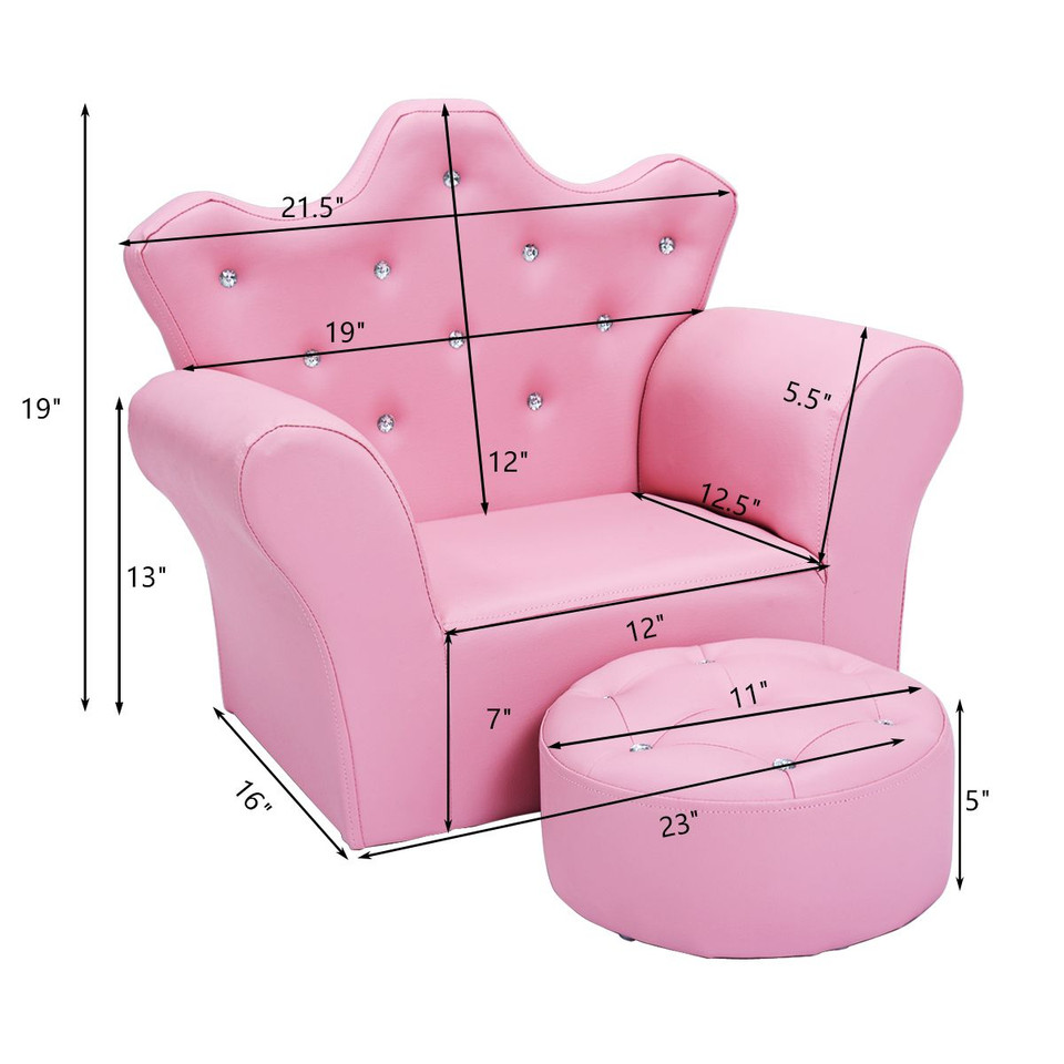 Kids Princess Sofa Armchair with Ottoman product image
