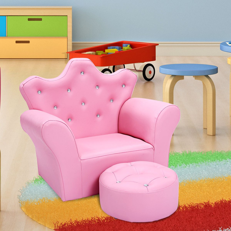 Kids Princess Sofa Armchair with Ottoman product image
